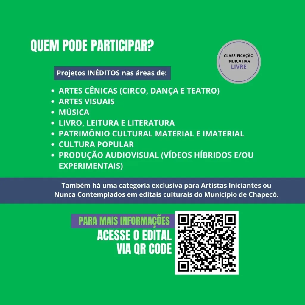 Edital das Linguagens de Chapecó tem inscrições prorrogadas 1 image 3